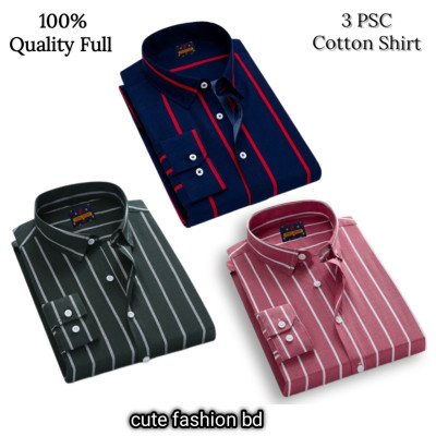3 pcs premium quality cotton formal shirt