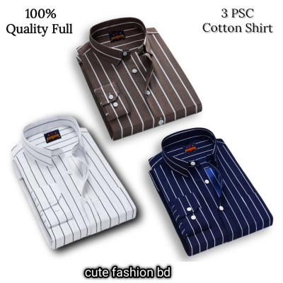 3 pcs premium quality cotton formal shirt