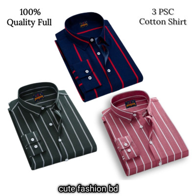 3 pcs premium quality cotton formal shirt