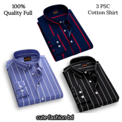 3 pcs premium quality cotton formal shirt