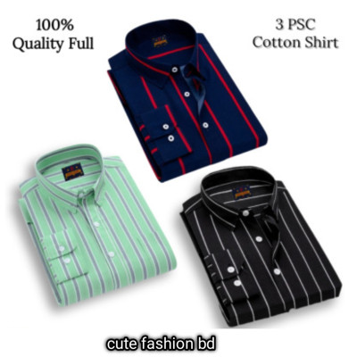 3 pcs premium quality cotton formal shirt