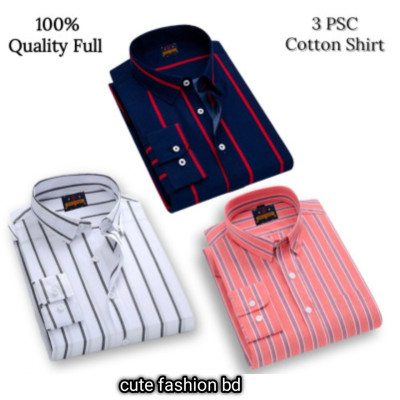 3 pcs premium quality cotton formal shirt