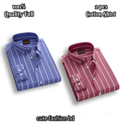 2 pcs premium quality cotton formal shirt