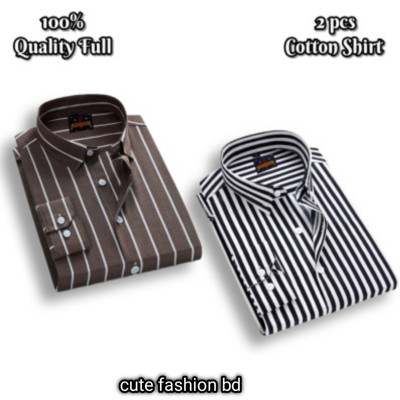 2 pcs premium quality cotton formal shirt