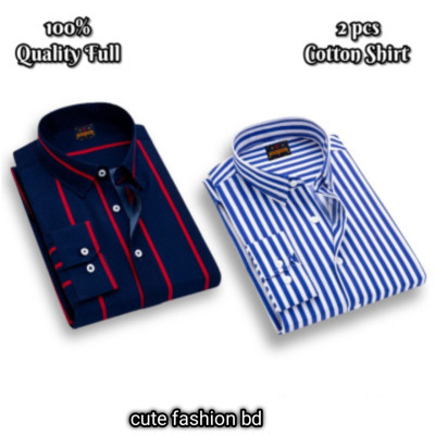 2 pcs premium quality cotton formal shirt