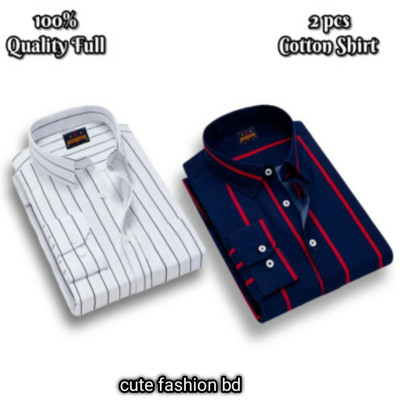 2 pcs premium quality cotton formal shirt