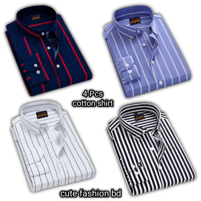 4 pcs premium quality cotton formal shirt