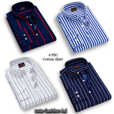 4 pcs premium quality cotton formal shirt
