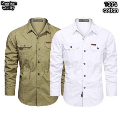 2 pcs dabol poket cotton wash shirt
