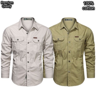 2 pcs dabol poket cotton wash shirt