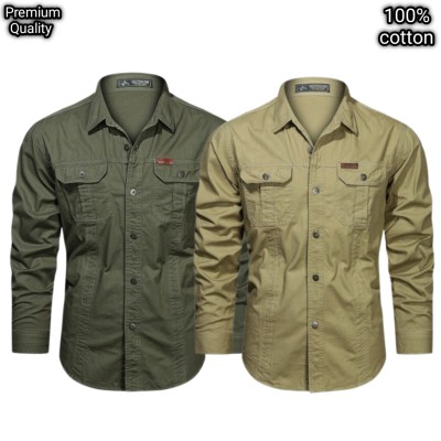2 pcs dabol poket cotton wash shirt