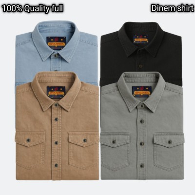 4 pcs Export Quality Double poket Denim shirt