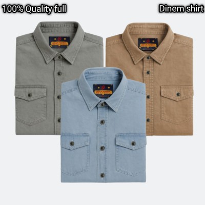 3 pcs Export Quality Double poket Denim shirt