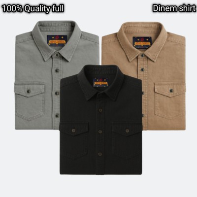3 pcs Export Quality Double poket Denim shirt