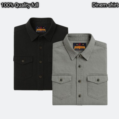 2 pcs Export Quality Double poket Denim shirt