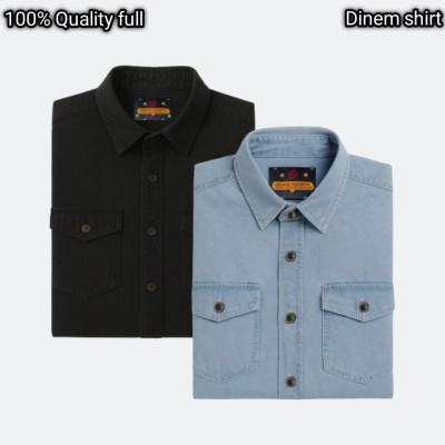 2 pcs Export Quality Double poket Denim shirt