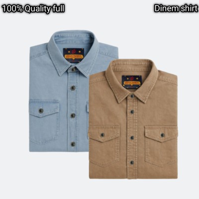 2 pcs Export Quality Double poket Denim shirt