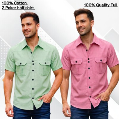 2pcs Cotton 2 poket half shirt
