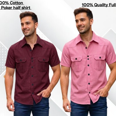 2pcs Cotton 2 poket half shirt