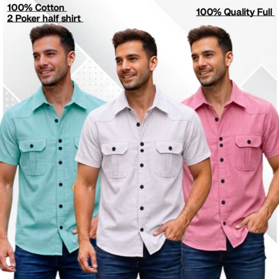 3pcs Cotton 2 poket half shirt