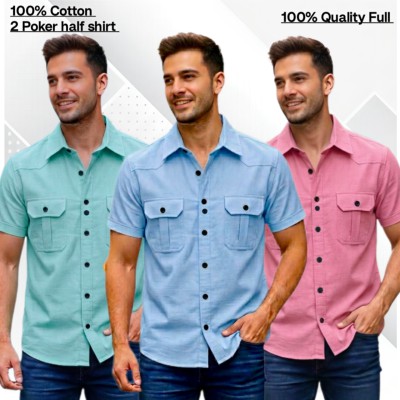 3pcs Cotton 2 poket half shirt