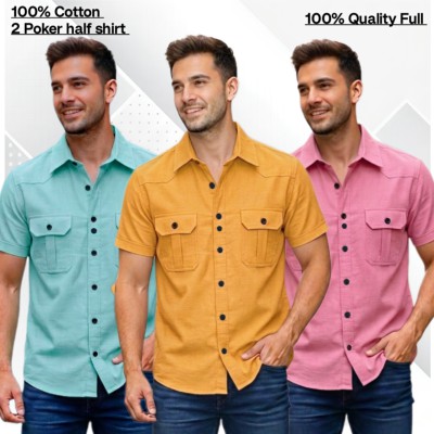 3pcs Cotton 2 poket half shirt