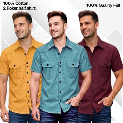 3pcs Cotton 2 poket half shirt