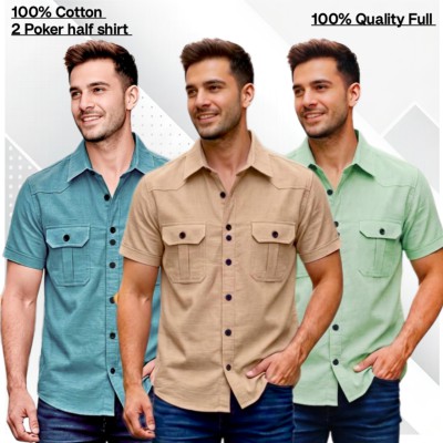 3pcs Cotton 2 poket half shirt