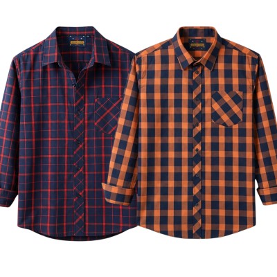 premium  cotton check shirt 2 pcs
