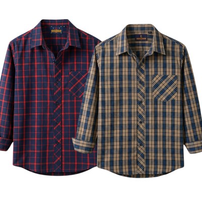 premium  cotton check shirt 2 pcs