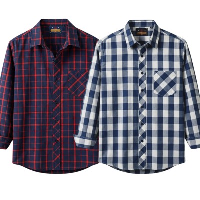 premium  cotton check shirt 2 pcs
