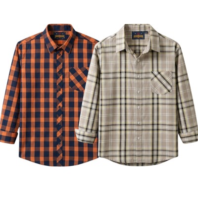 premium  cotton check shirt 2 pcs