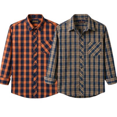 premium  cotton check shirt 2 pcs