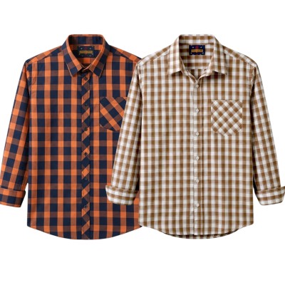 premium  cotton check shirt 2 pcs