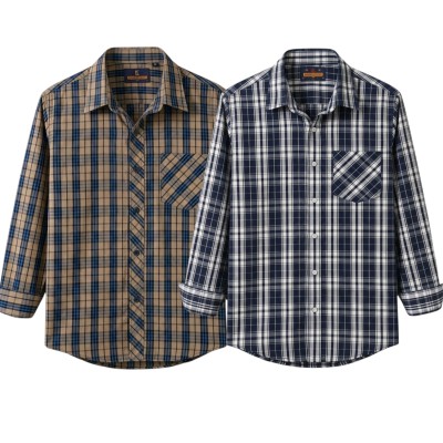 premium  cotton check shirt 2 pcs