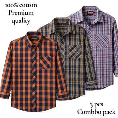 premium  cotton check shirt 3 pcs