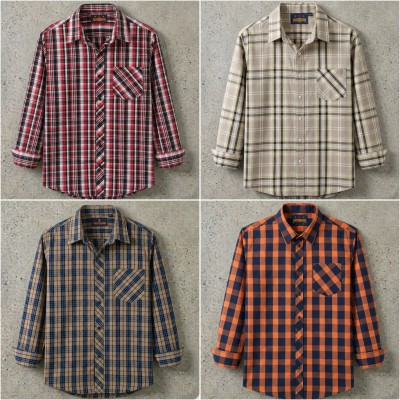 premium  cotton check shirt 4 pcs