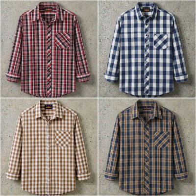 premium  cotton check shirt 4 pcs