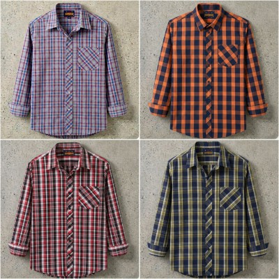premium  cotton check shirt 4 pcs