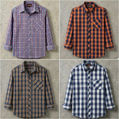 premium  cotton check shirt 4 pcs