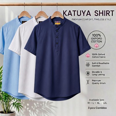 Premium cotton Half katuya shirt 3 pcs