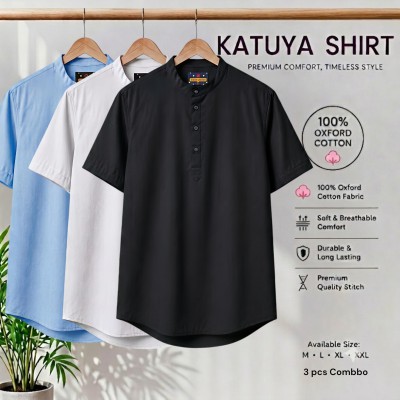 Premium cotton Half katuya shirt 3 pcs