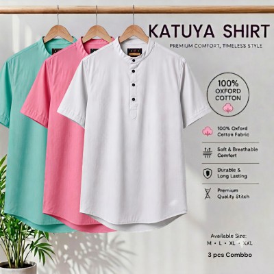 Premium cotton Half katuya shirt 3 pcs