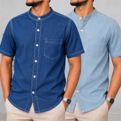 Ben Collar Soft Wash Denim Half shirt