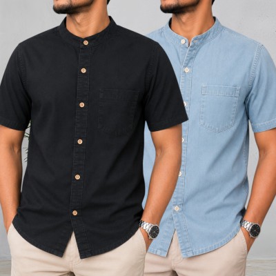 Ben Collar Soft Wash Denim Half shirt