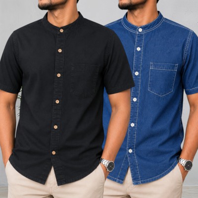 Ben Collar Soft Wash Denim Half shirt