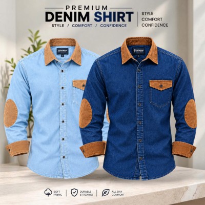 2pcs Premium Quality Denim shirt