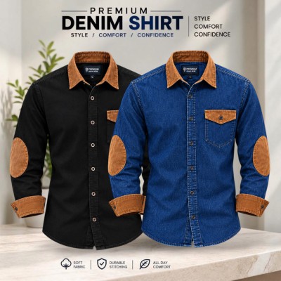 2pcs Premium Quality Denim shirt