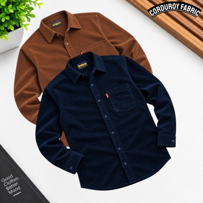 Corduroy Single Pocket shirt 2 pcs