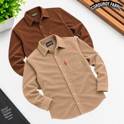 Corduroy Single Pocket shirt 2 pcs